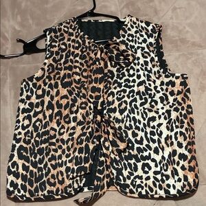 SHEIN Leopard Print Vest - Black and Brown